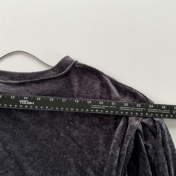 We The Free Milan Crushed Velvet Top Sz S Gray Layering Puff Sleeve Whimsigoth - Picture 11 of 12